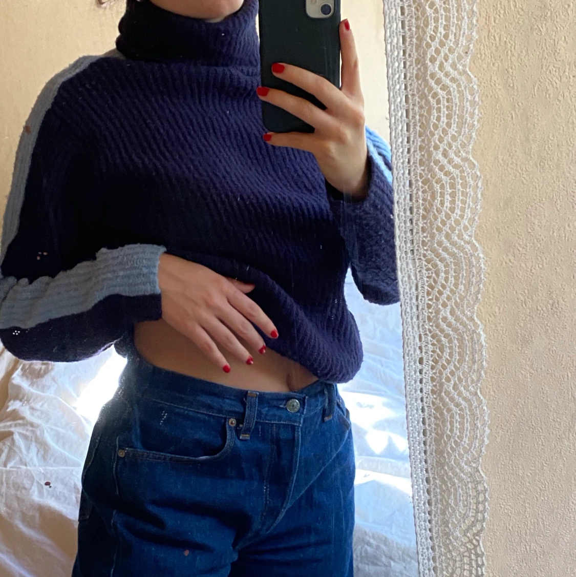 Turtleneck stickadtröja