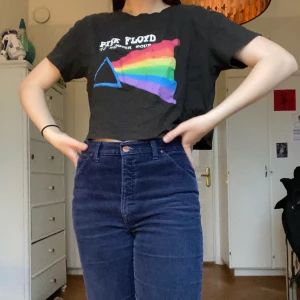 Croppad T-shirt  - En snygg Pink Floyd t-shirt! Den brukade vara en av mina favoriter men har inte använt den på ett tag och säljer den därför. Den är croppad men inte för kort. Den kommer ifrån HM💕😊 pris 70kr plus frakt 