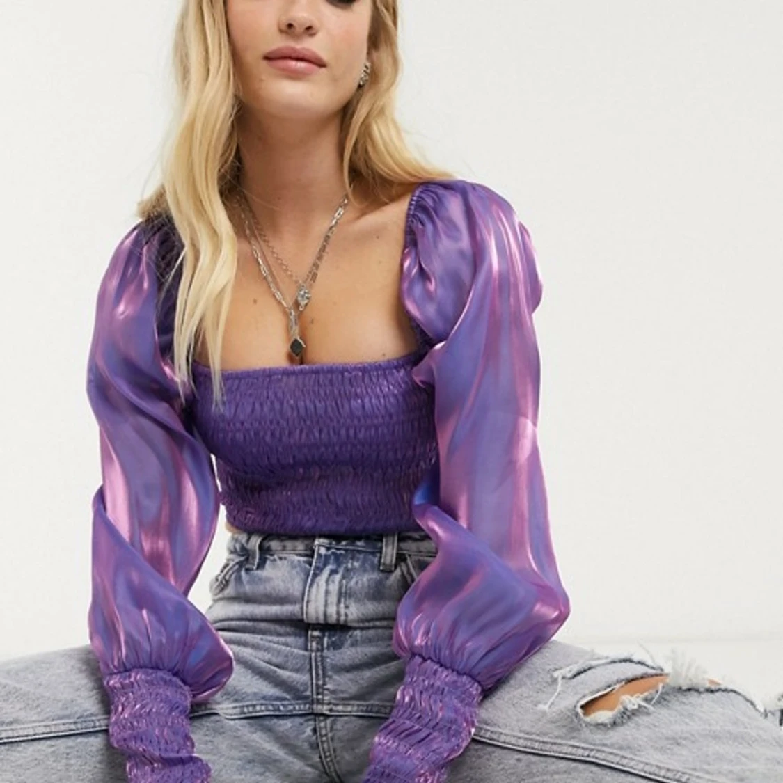 Bershka lila topp strl S! Endast testad!