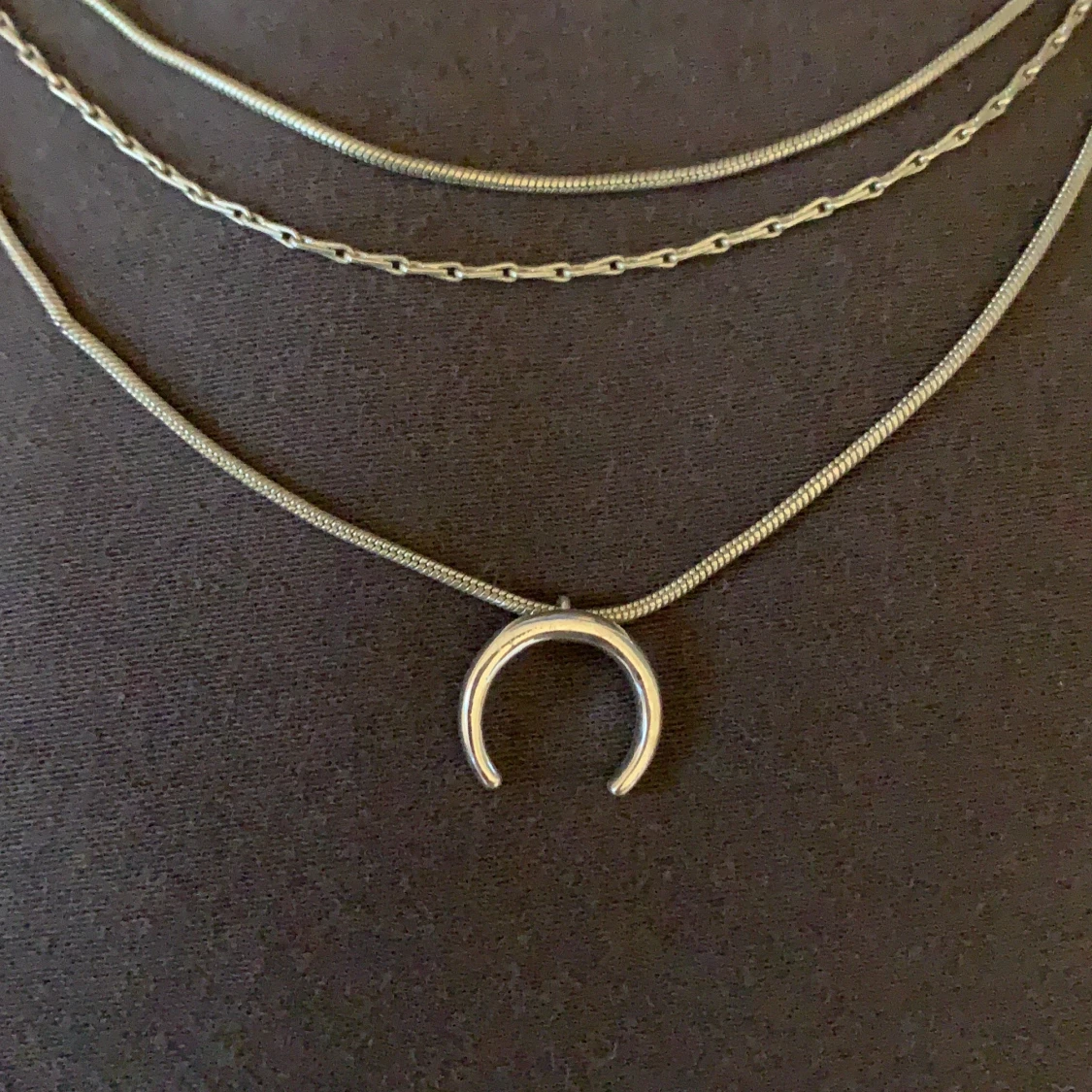 Silvrigt halsband  - 90