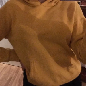 gul hoddie strl 158/164 - Säljer en gul hoddie från lindex. Köpt på barnavdelningen av någon anledning. Möts upp vid köp💕