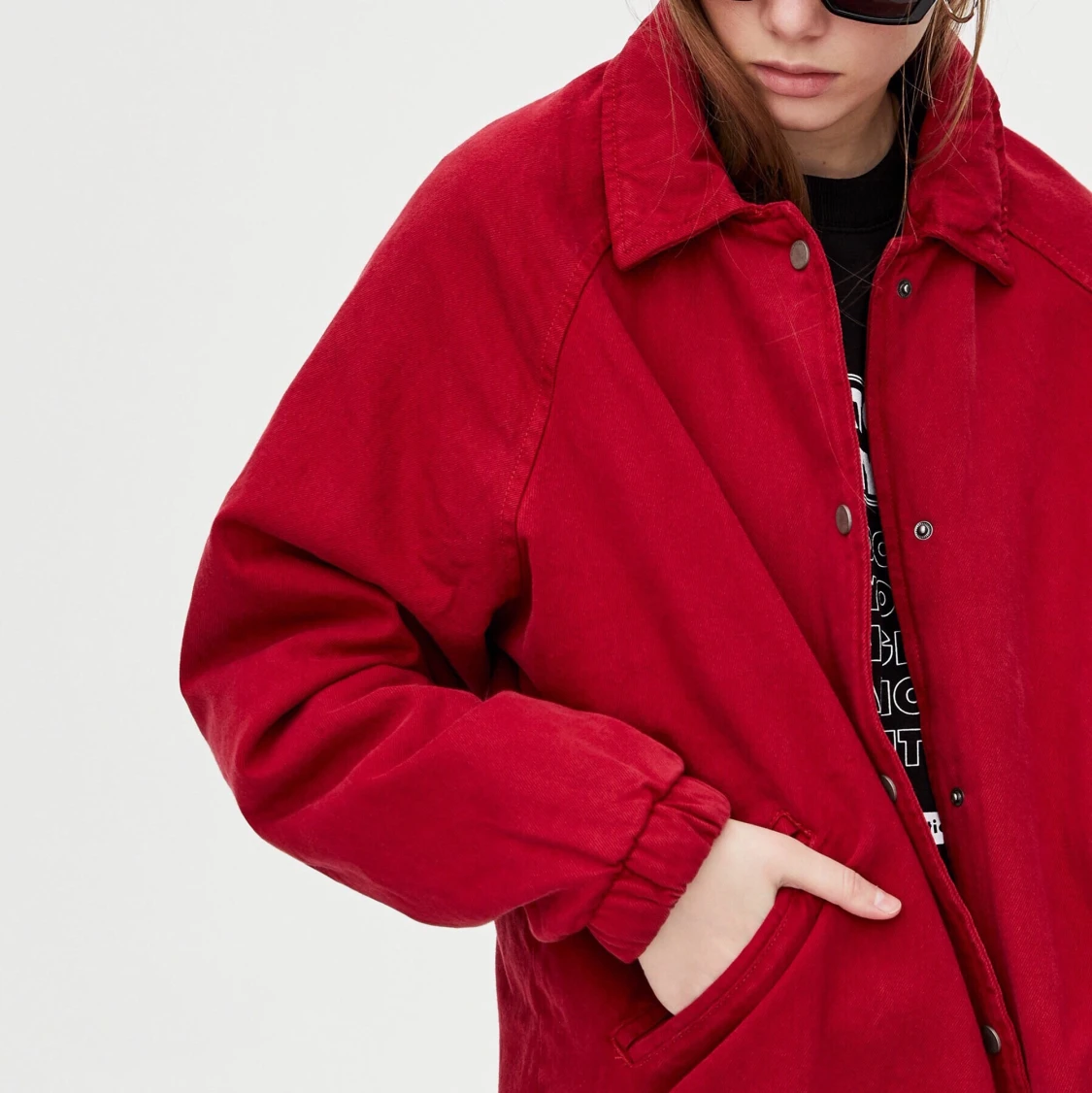 Red denim jacket - 90