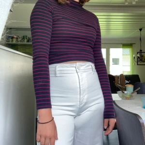 Randig polo - Cool tröja som slutar vid midjan och har halv polokrage, 35kr+frakt