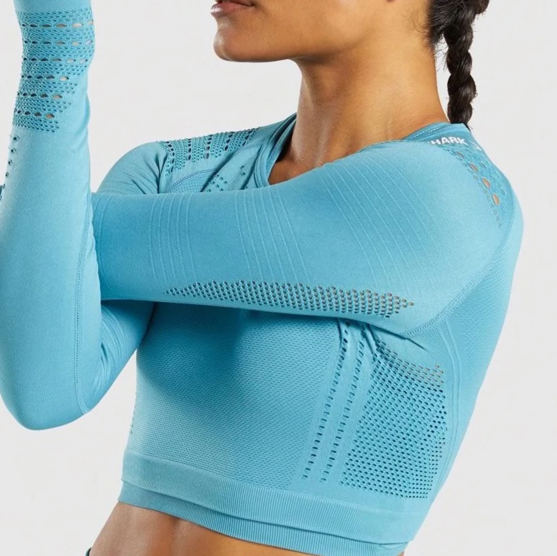 SVART gymshark croppad topp - 91