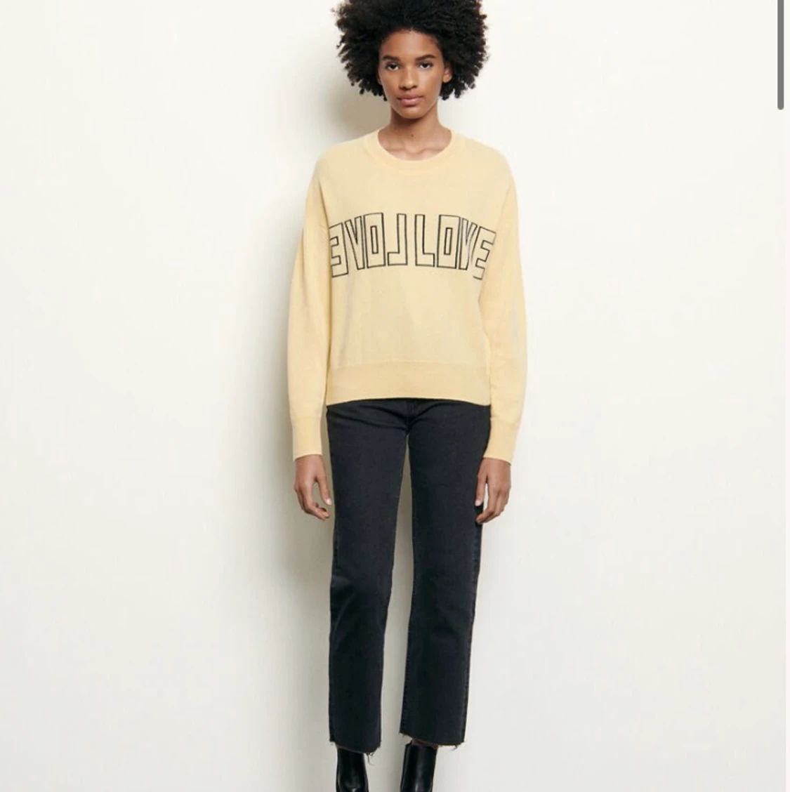 Gul Kashmir/Ull tröja ifrån sandro paris - 90