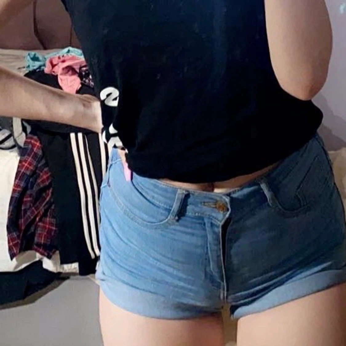 blåa jeans shorts