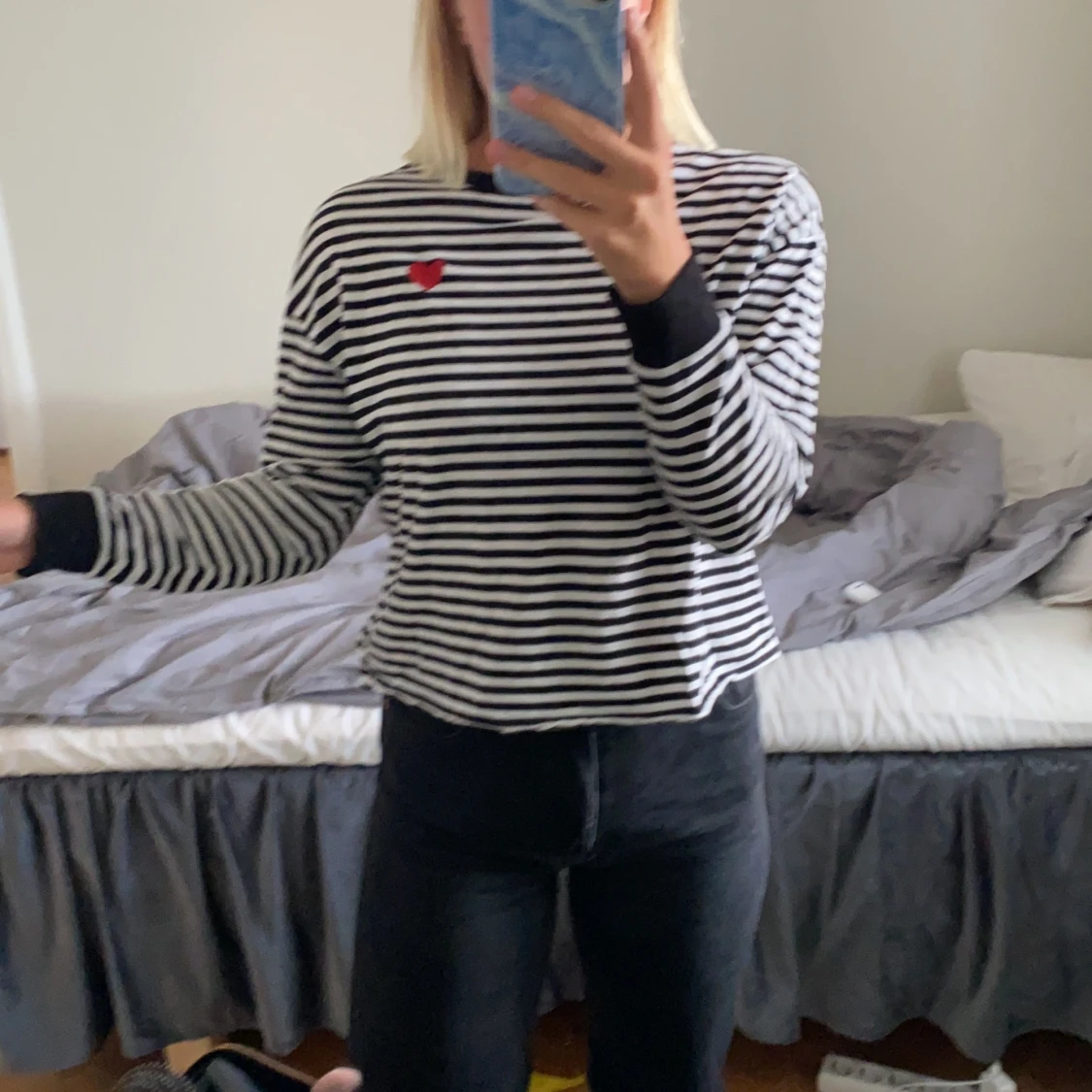 Långärmad tröja från hm i strl s  - 90