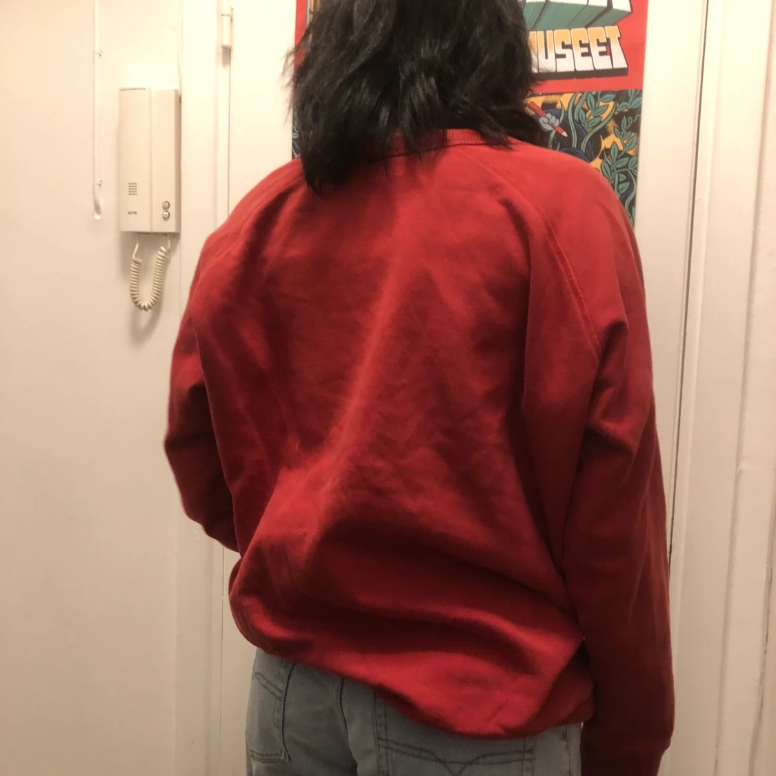 Vinröd Tjocktröja - 90