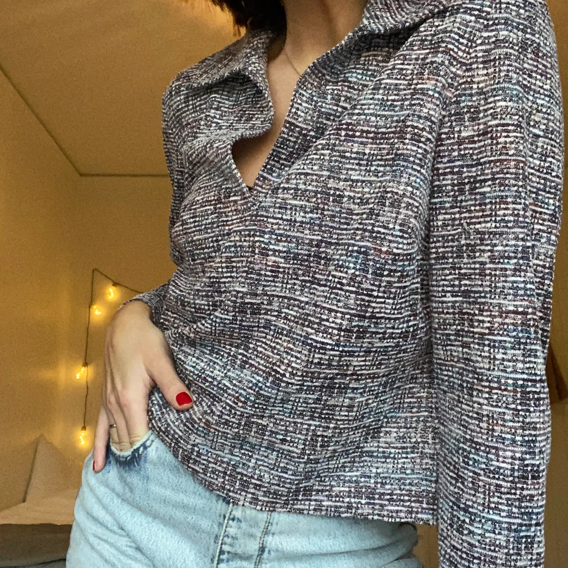 Mysig multifärgad tröja