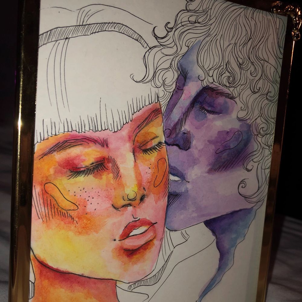 Mina vattenfärgs teckningar. Ramar ingår. 13x18cm. Köparen står för frakten. Frakt = 20kr utan ram. Kan göra motiv av vem/vad som helst. Gör gärna personlig konst eller hälsningar😌✨. Pris för A4 ca 120kr. Mer av min konst @abstractrealissm på ig . Övrigt.