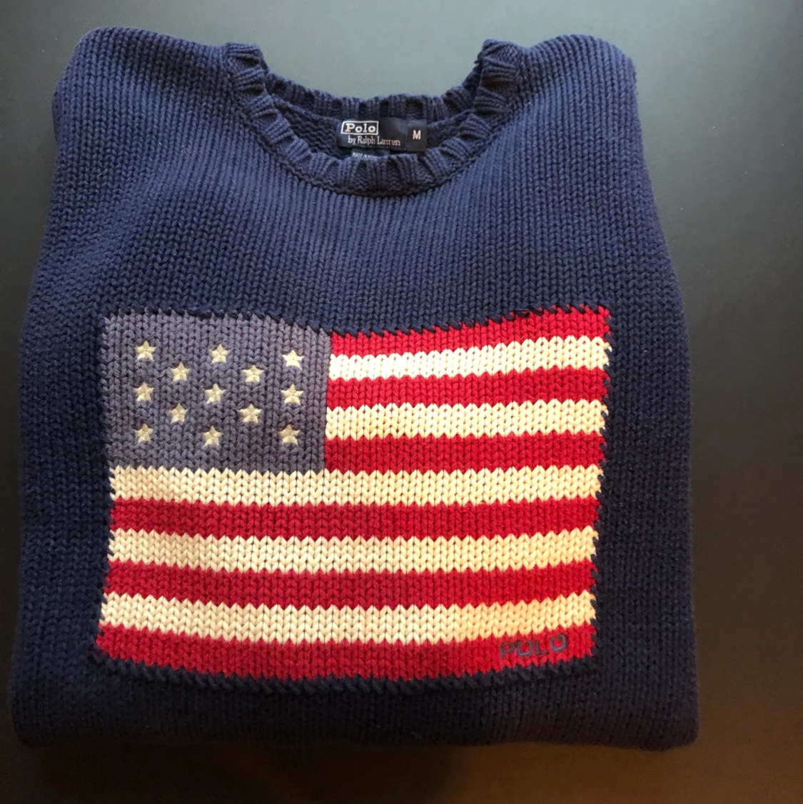 USA stickad tröja från polo  - 90