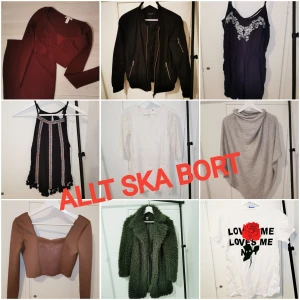 Klänningar, toppar, jackor  - Flyttar och rensar så allt ska bort så fort som möjligt! Kan komma överens om pris i DM. Skickas eller lämnas i Malmö/Sjöbo. 