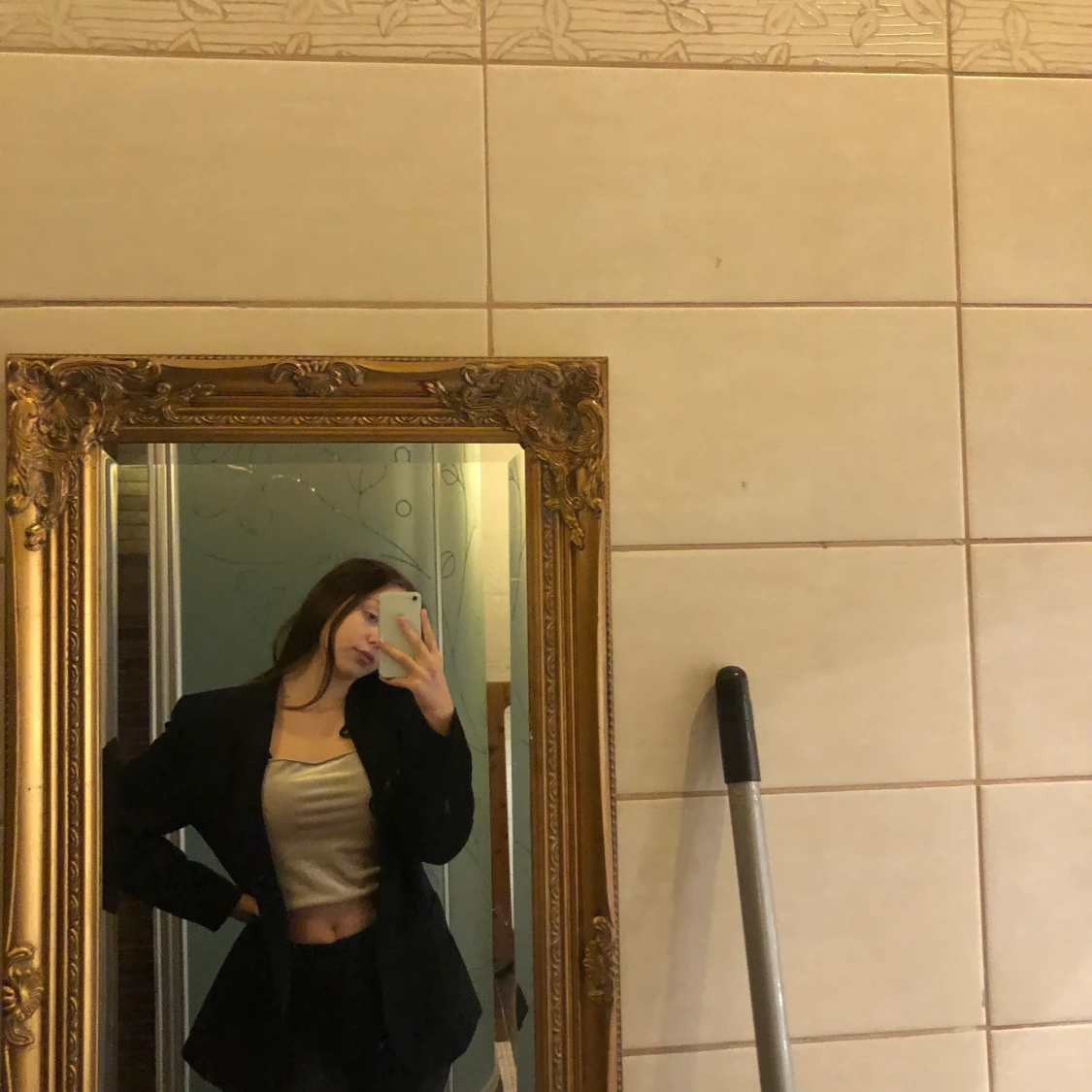 Svart kavaj utan knappar - 90