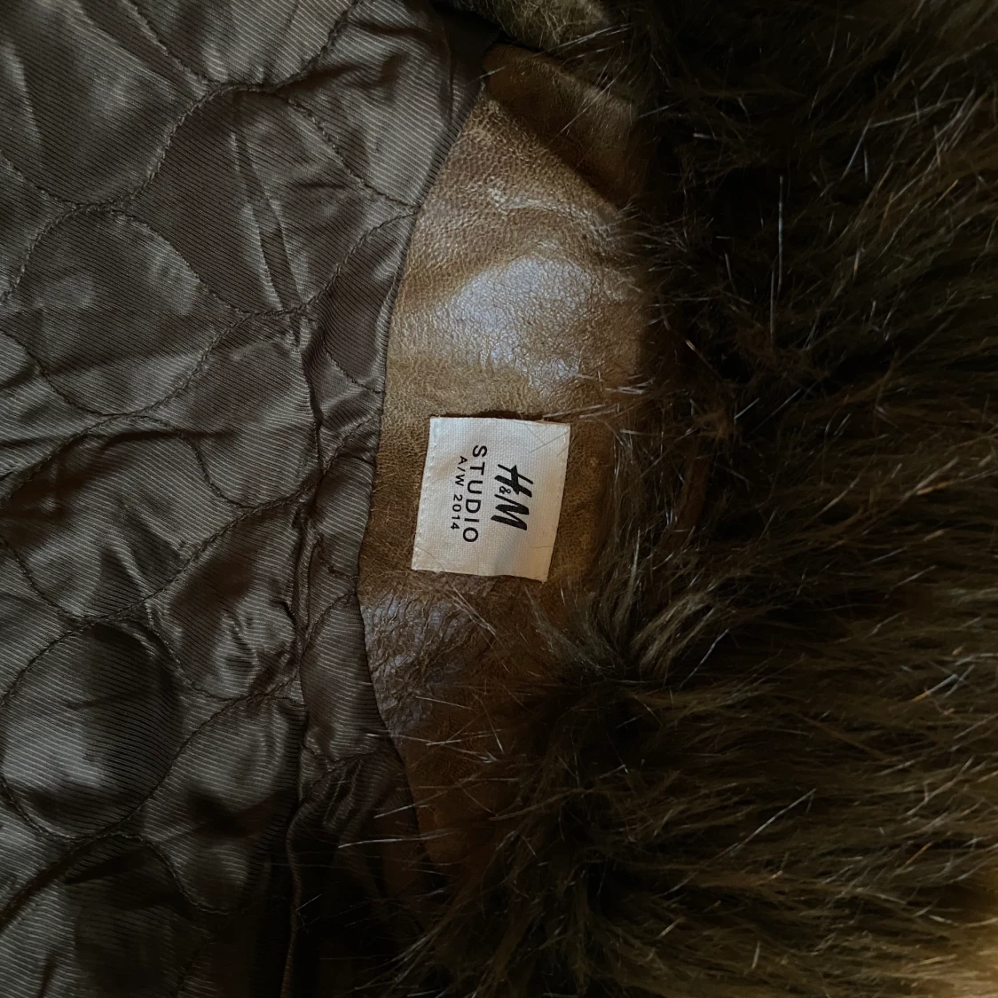 Faux fur jacka H&M Studio khaki XS - 91