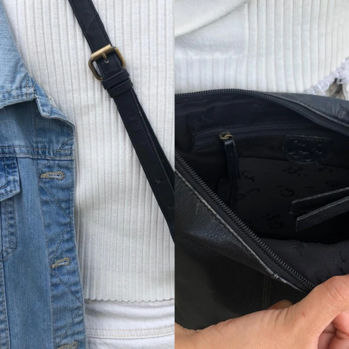 svart läderväska  - 91