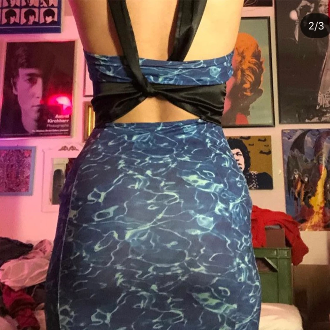 Klänning i vattenmönster - 90