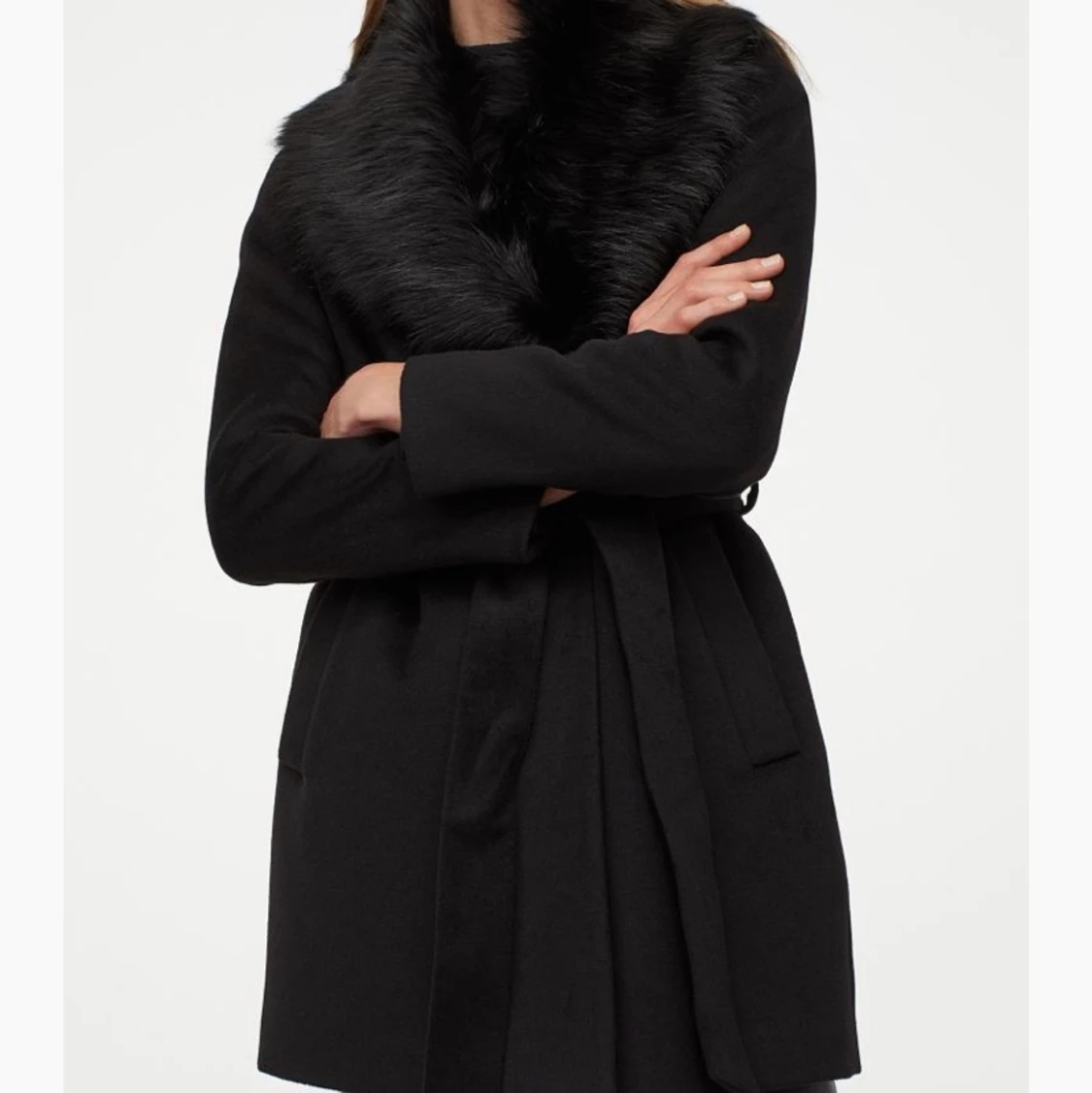 NY! Varm kappa med päls  - 90