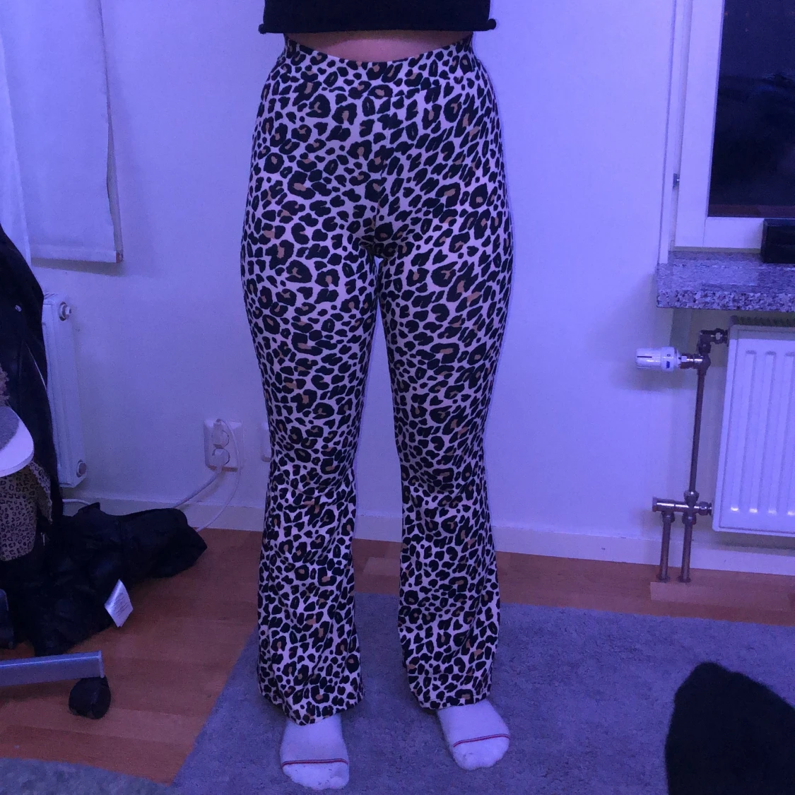 Leopard bootcut tights