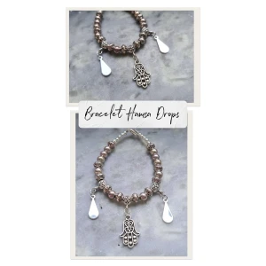 Armband Hamsa Drops - Silvrigt armband med berlock.