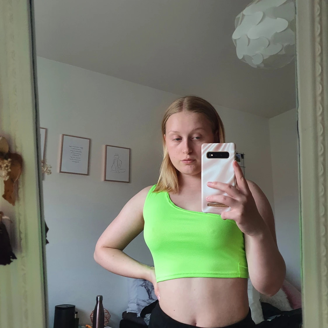 Neongrön partytopp - 90