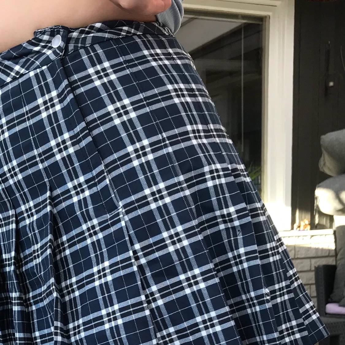 Rutig marinblå kjol - 91