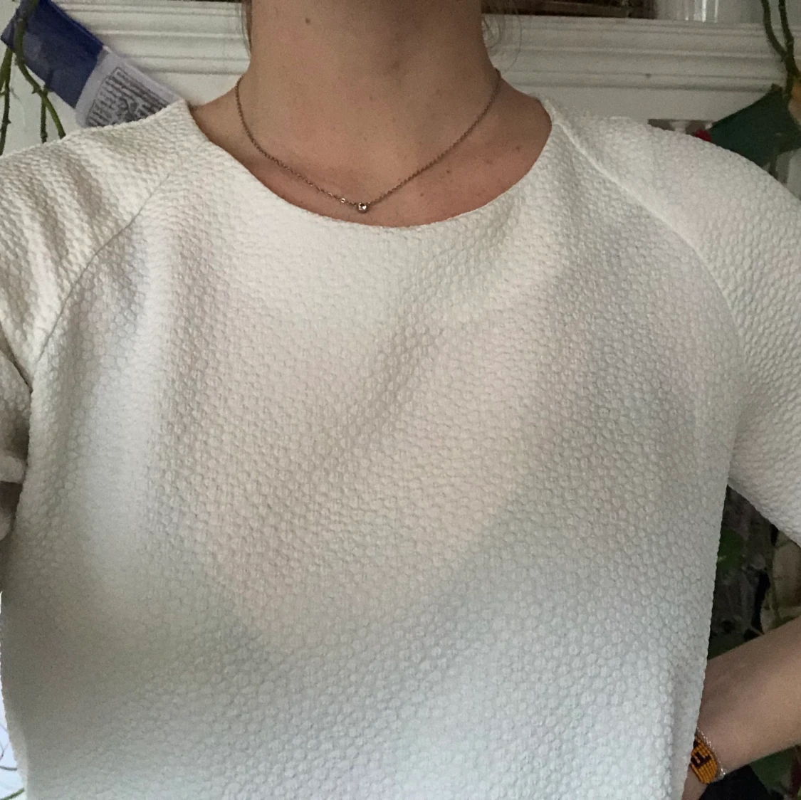 Enkel clean cut vit klänning - 90