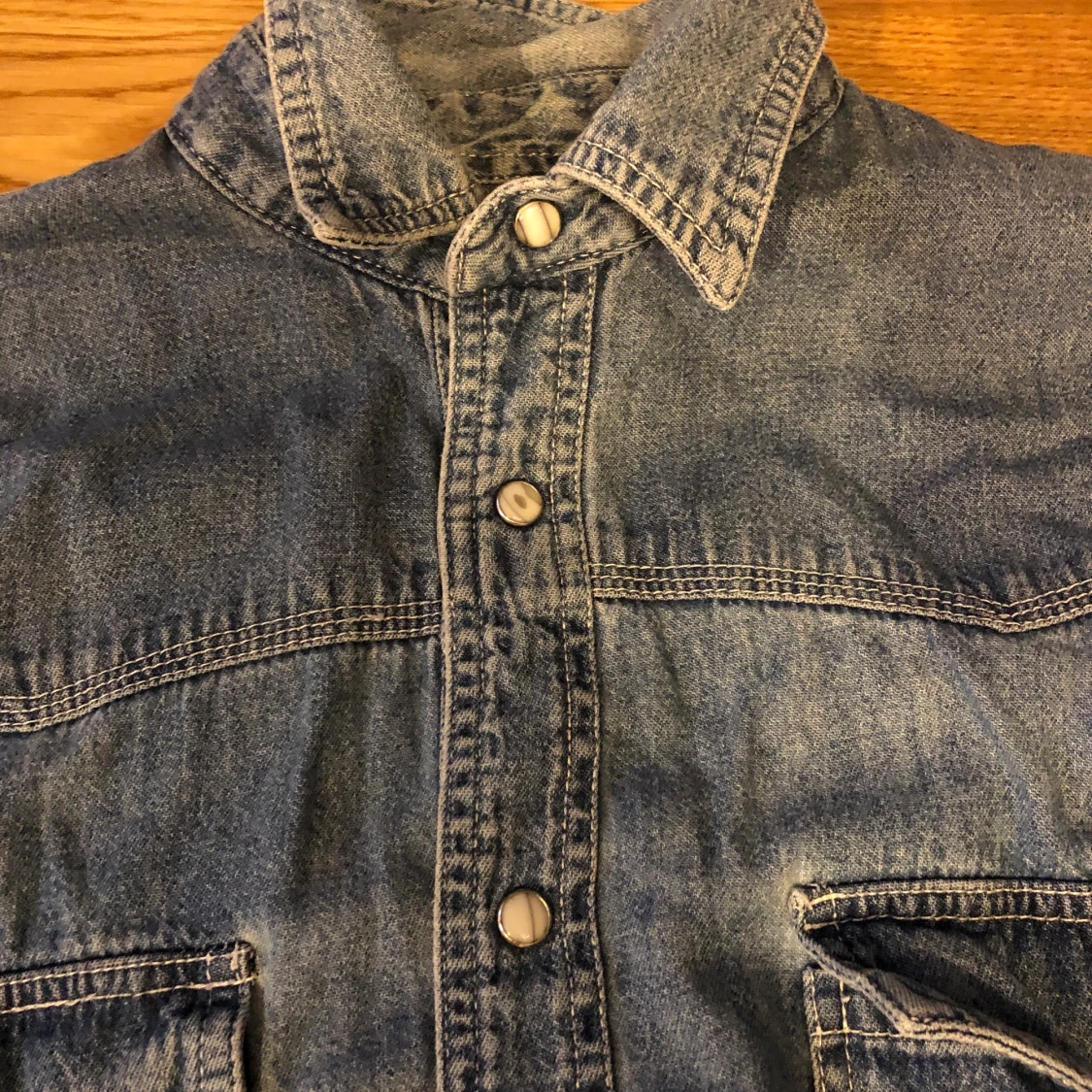 Cropped denim skjorta - 90