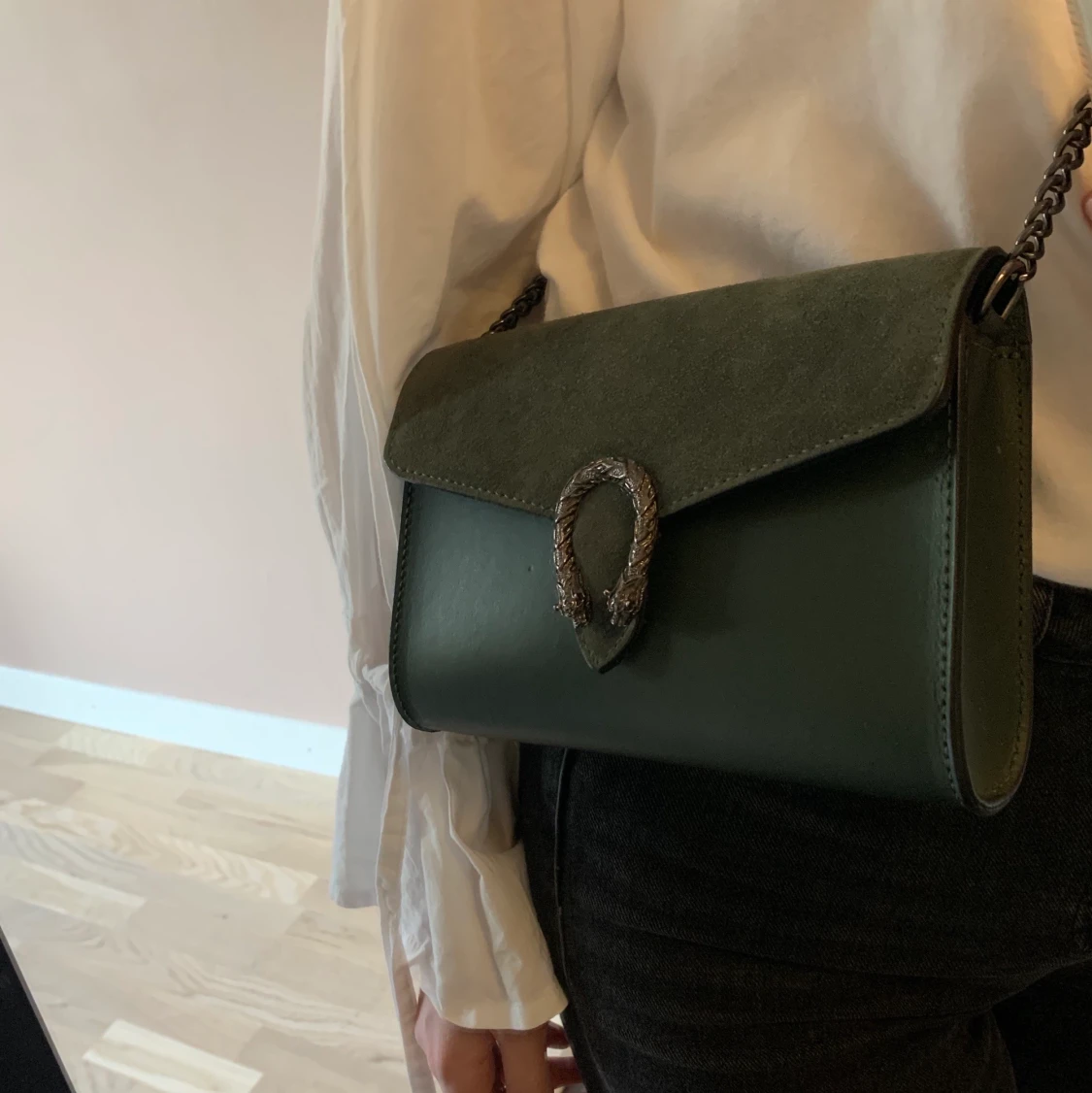 Grön väska från Italien