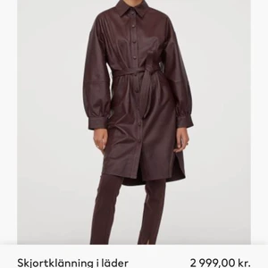 Skjortklänning i äkta läder  - Supersnygg skjortklänning i äkta läder, ej använd lappar kvar! Från H&M premium quality 
