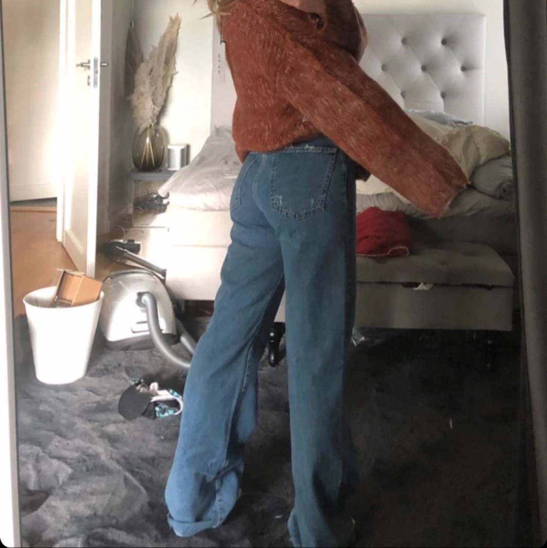 Blåa raka jeans  - 90