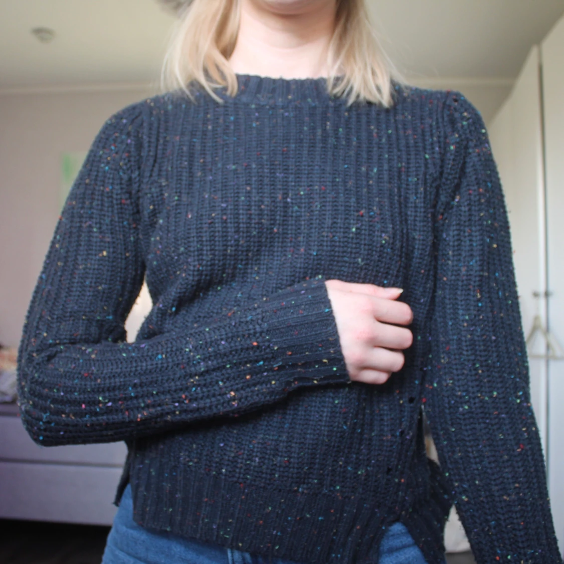 Rut&circle stickad tröja - 90