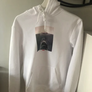Hoodie insperierad från ”Jaws” från hm  - Hoodie med en haj, samt ett qoute från filmen ”Jaws”. Använd ett fåtal gånger men fortfarande bra skick. 