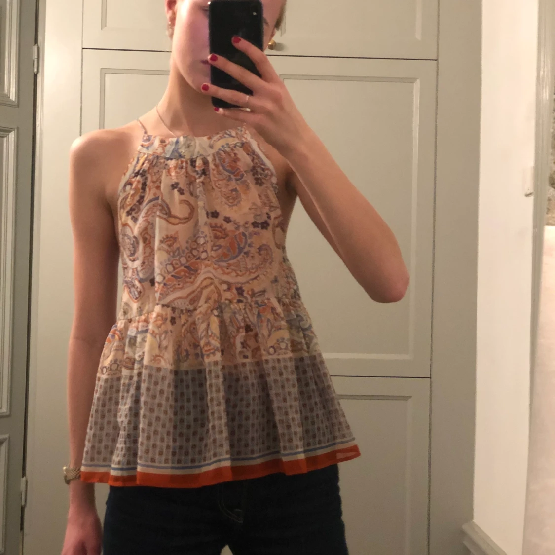 Mönstrat Linne från Mango