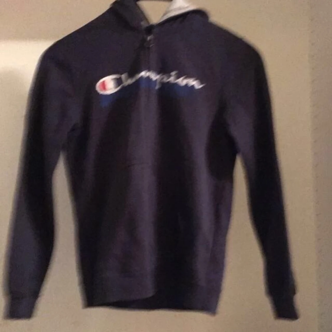 En mörk blå Champion tröja