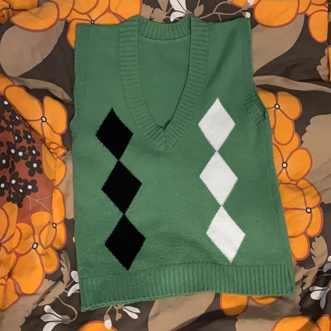 Grön Stickad Väst - 90
