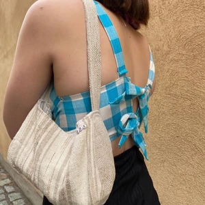 Baguette bag i linne✨😇🌸 - Egen sydd väska i återanvänt linnetyg, perfek till shopping rundan eller till fest, modern, snygg och miljövänlig 💞✨🤍