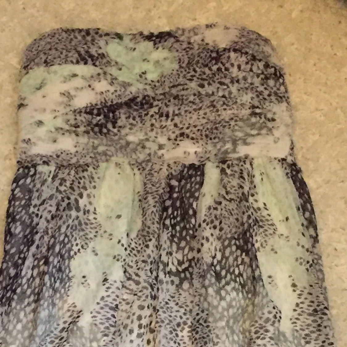 Mintgrön/Svart/Vit Mönstrad Klänning - 90