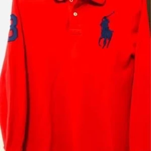 Röd Ralph Lauren pike 14-16 år - Röd fin Ralph Lauren pike lång ärm strl 14-16 år
