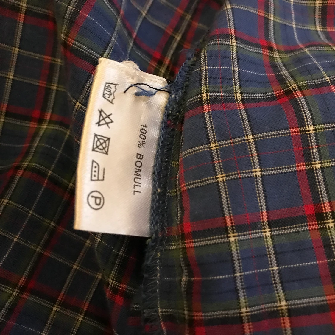 Rutig blå skjorta, 100% bomull, 36 - 91