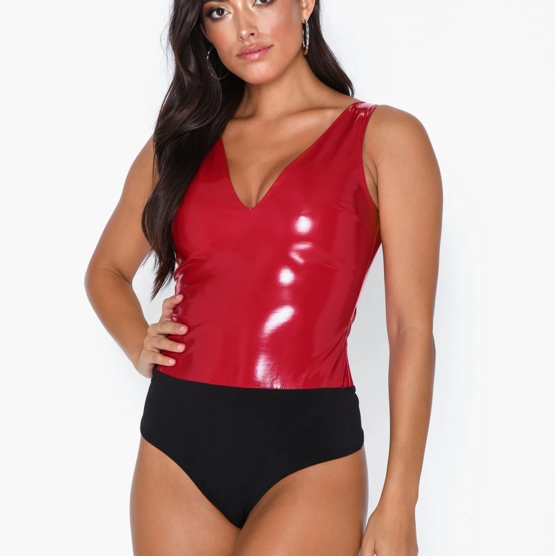Röd vinylbody Nelly strl S - 90