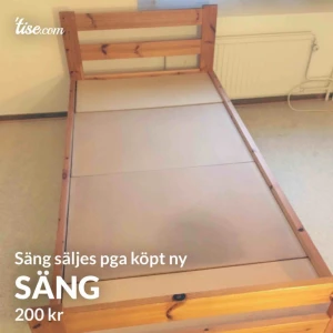 - Säljer min säng som ja använt i 2 veckor för att jag köpte en ny, har ingen användning av den, skruvar medföljer.