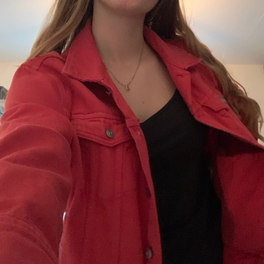 Röd Jeansjacka