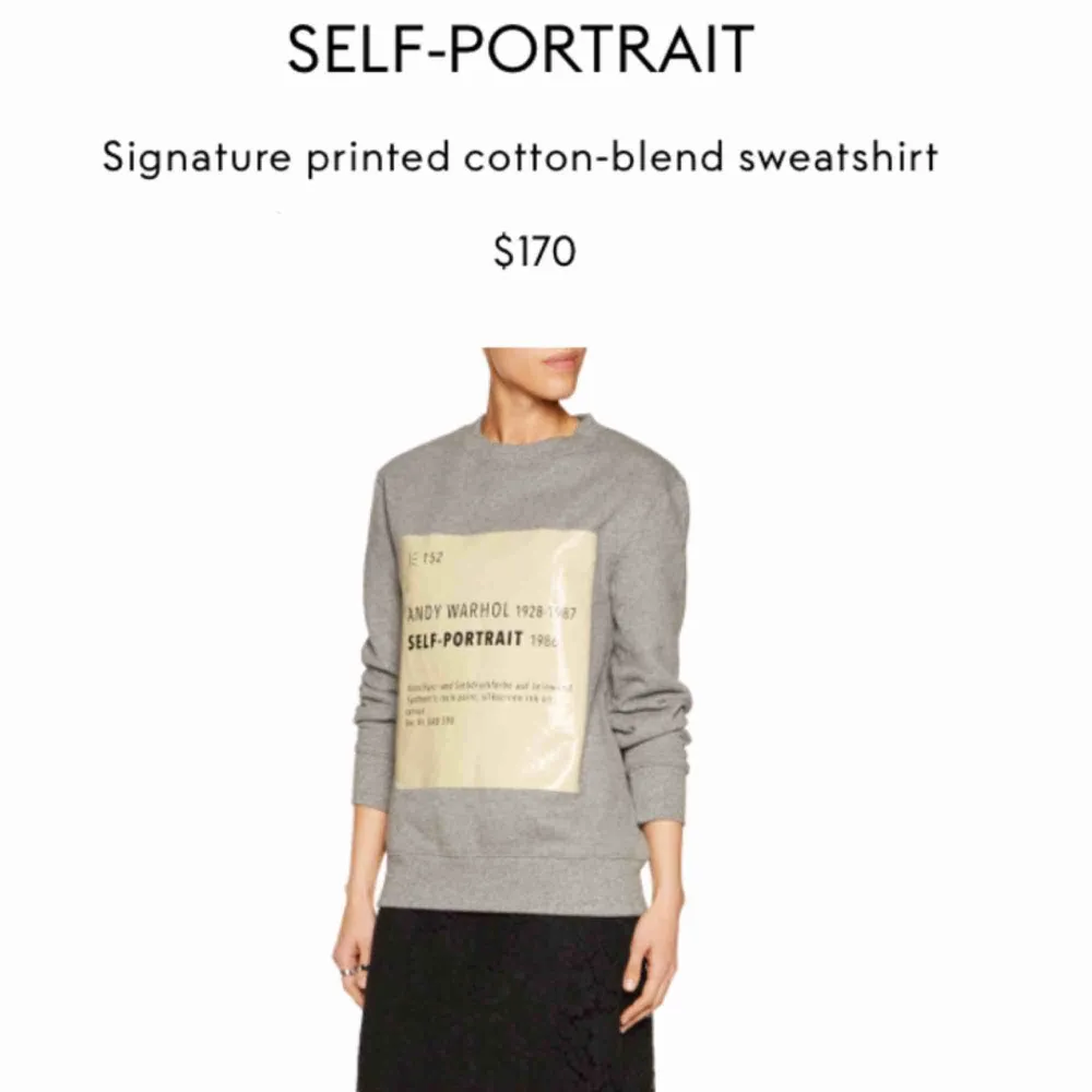 SELF-PORTRAIT signature sweater. Brand new with tags! 80% cotton, 20% polyester.  Size S. Available for both national and international shipping or personal collection in Stockholm. There’s some red marks at the bottom of the front print. . Toppar.