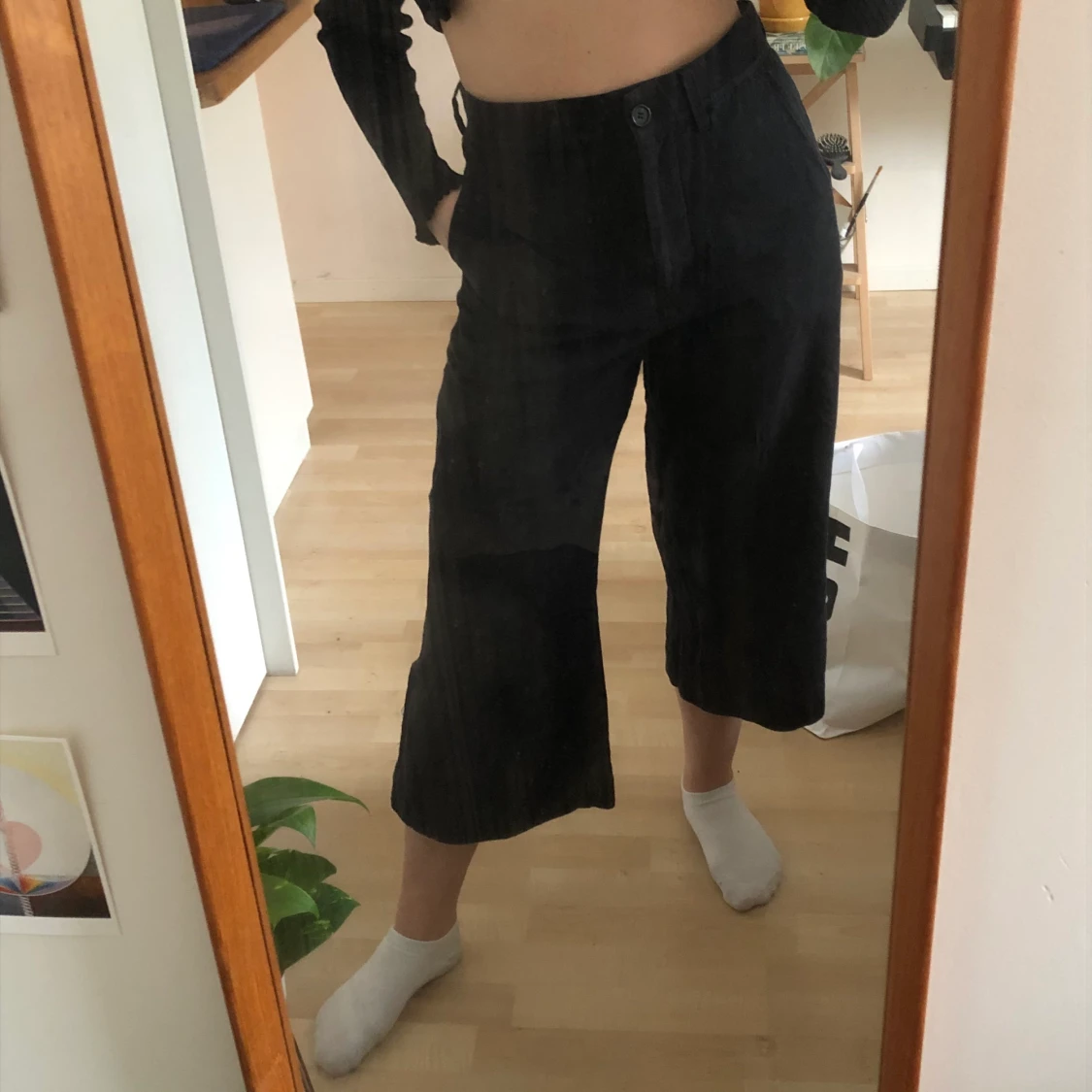 ARKET kostymbyxor i grövre linnetyg - 90