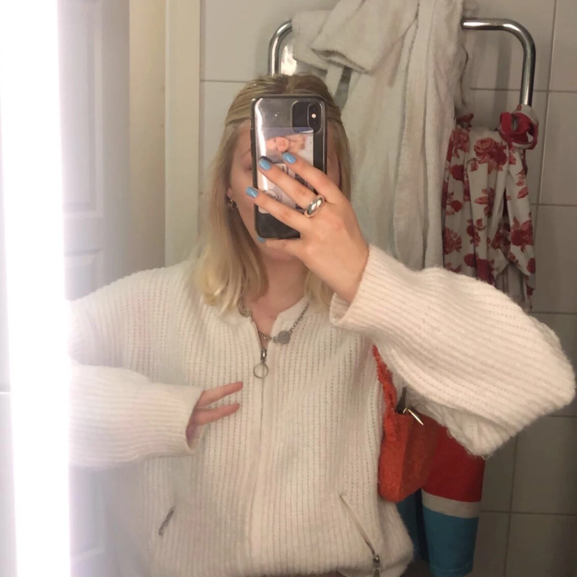 Zip up stickad tröja