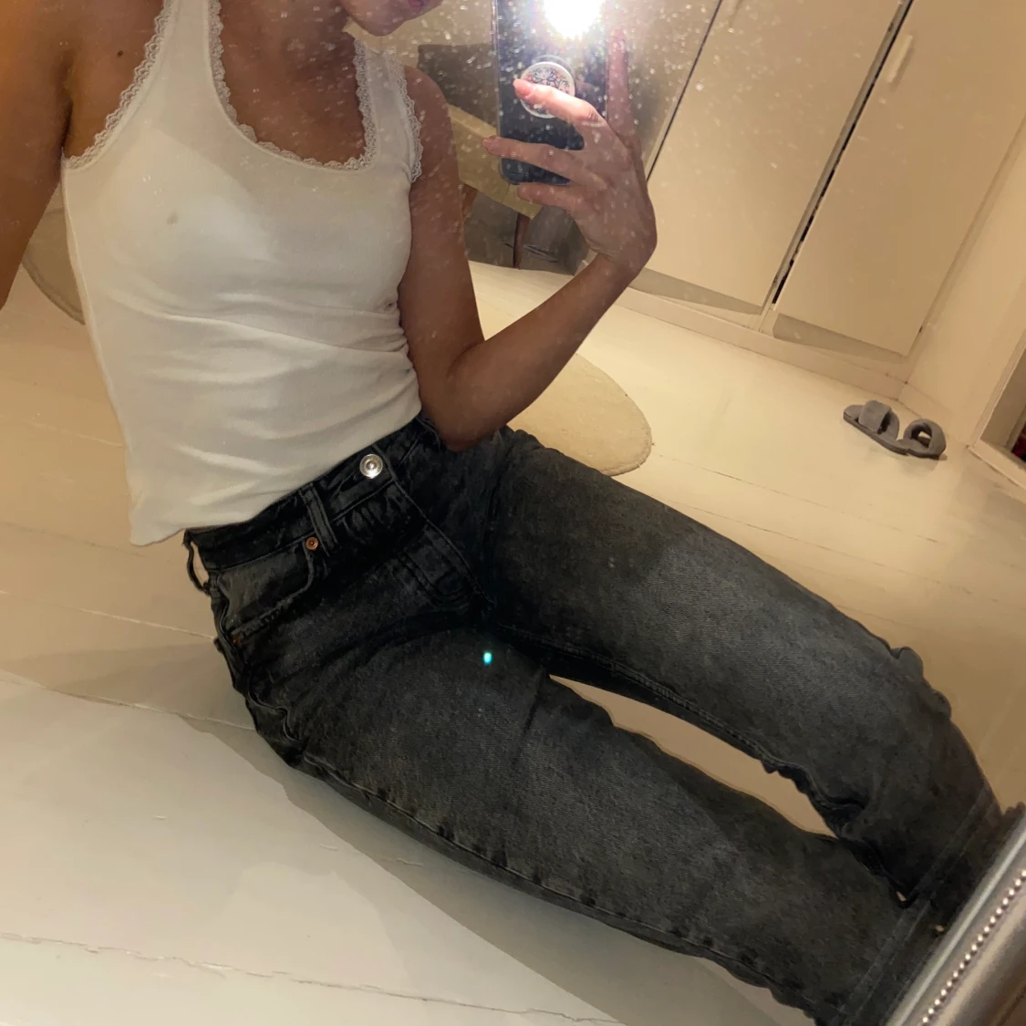 Gråa snygga jeans från Gina tricot - 91