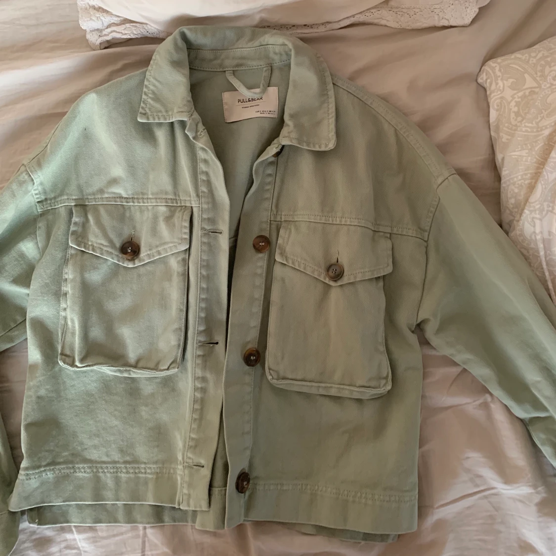 Mintgröna jeansjacka