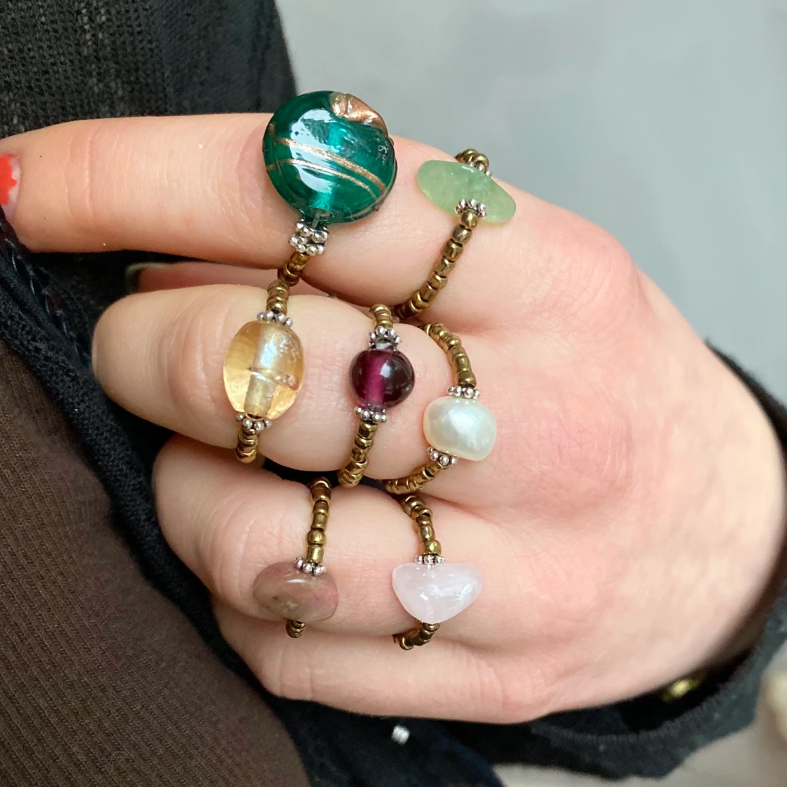 Ringar i kristaller och pärlor  - 90