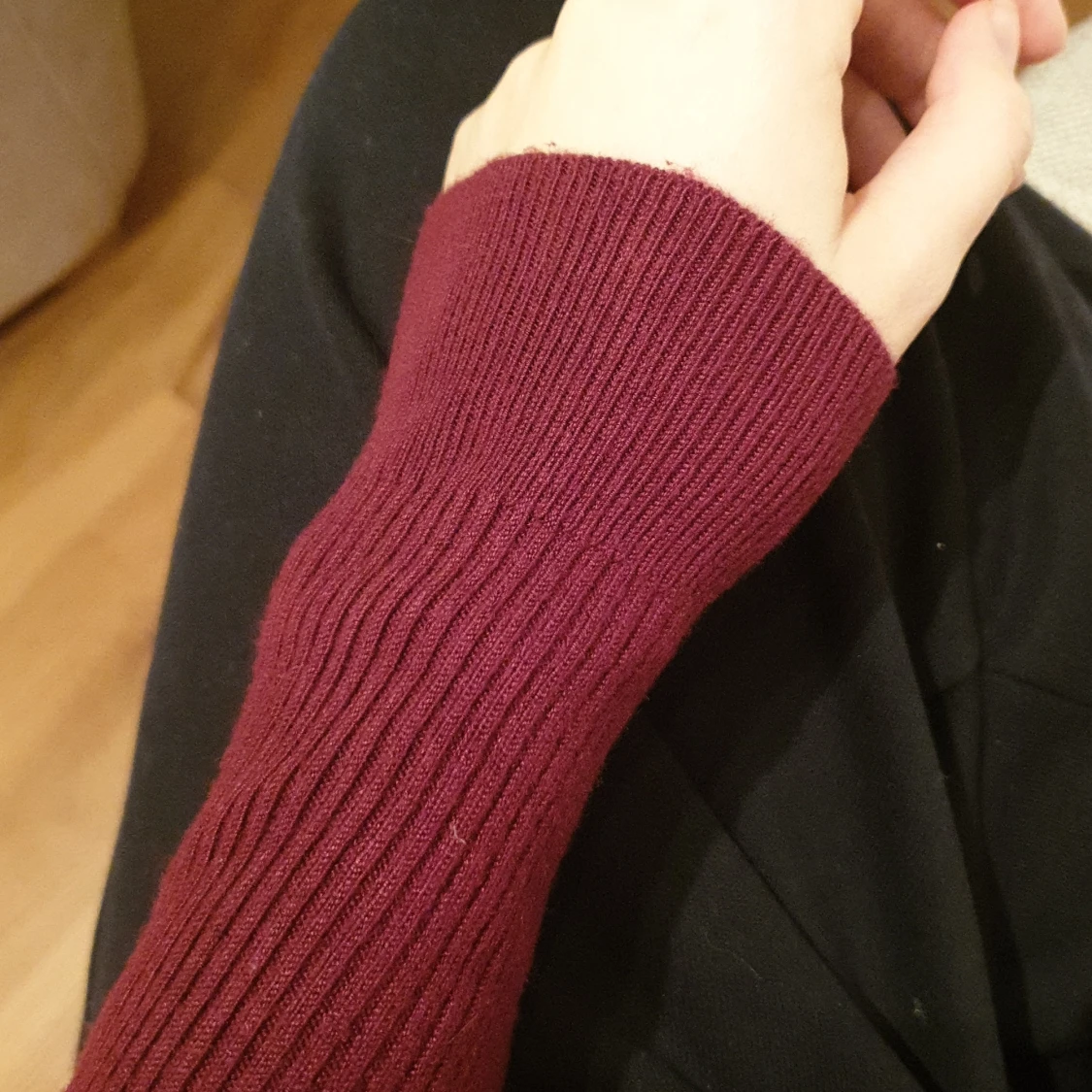 Mörkröd varmare klänning - 90