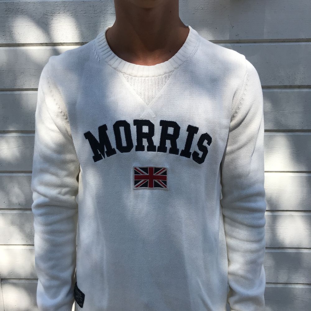 Vit fin stickad tröja från Morris | Plick Second Hand